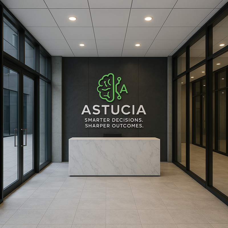Astucia.AI modern office headquarters with company branding